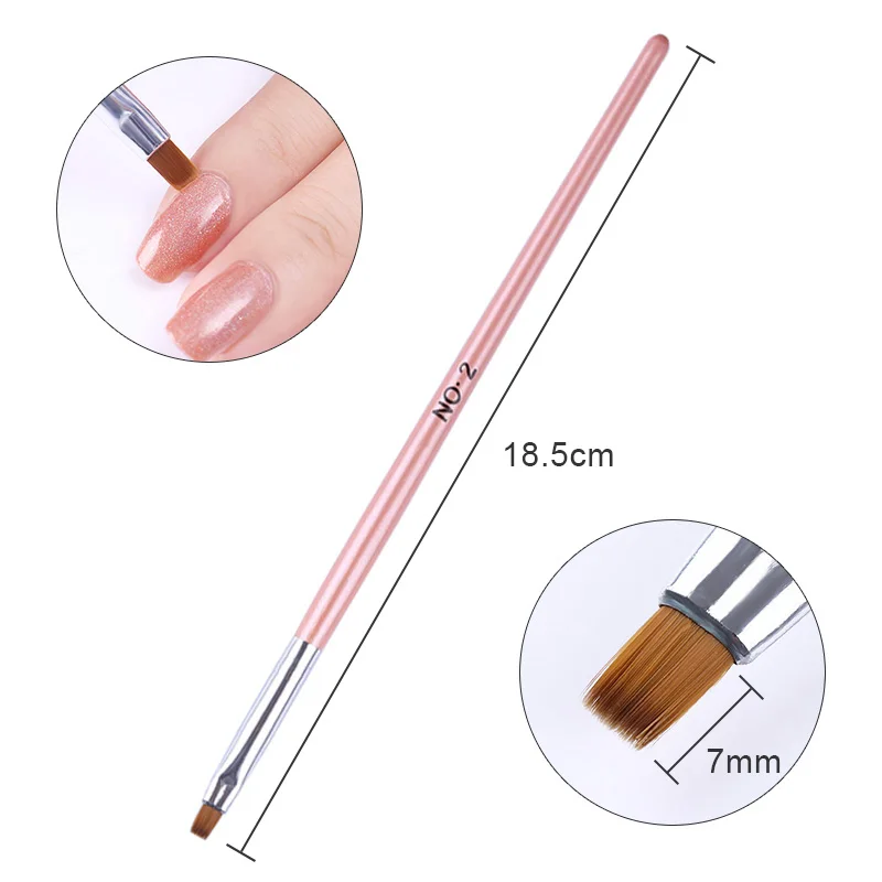 1 шт. французская кисть для рисования ногтей розовая ручка УФ Гель лак резная с