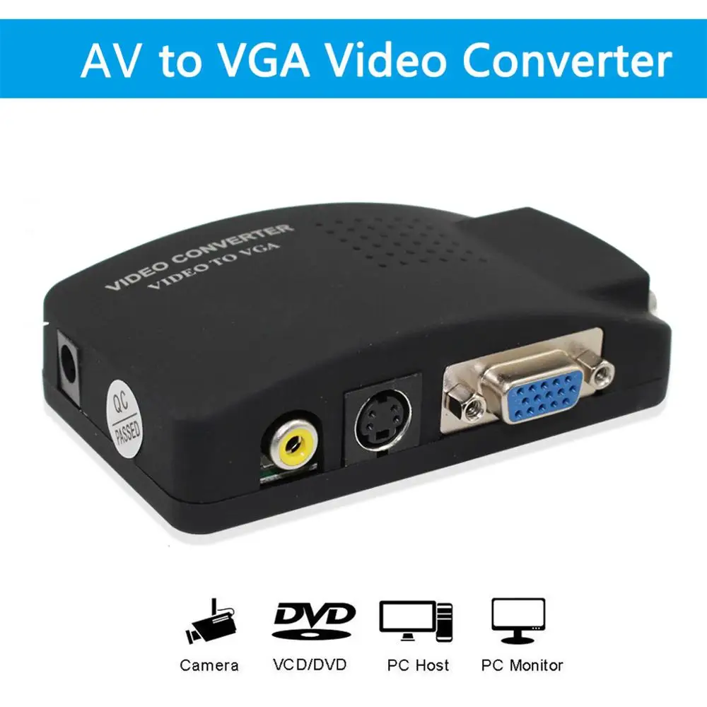 Фото Переходник BNC в VGA, конвертер AV в VGA CVBS S, видео вход в ПК, адаптер VGA Out, переключатель для ПК, камера MACTV, DVD, DVR №3