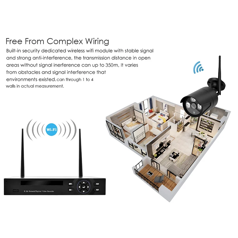 4CH 1080 P системы видеонаблюдения NVR комплекты Wi-Fi камера XMEye открытый беспроводная