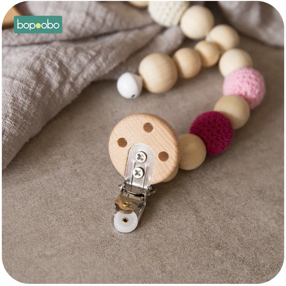 Bopoobo 1PC Baby Rattle Crochet Beads Infant Toys Crib Mobile Bed Bell Toy Pram Cart Chain Wood Elephant Stroller Mobile Newborn