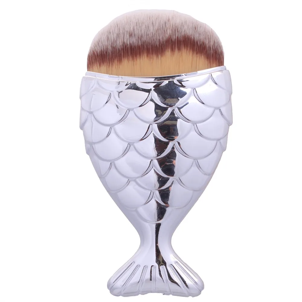 Fantasy Pink Blue Mermaid Fish Makeup Brush Beauty Powder Foundation Contour Brushes Fashion Synthetic Hair Maquiagem Cepillos | Красота и