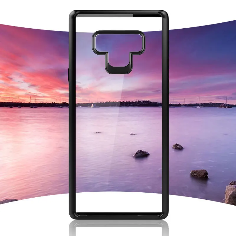 Чехол для samsung Galaxy Note 9 мягкая рамка + прозрачная акриловая жесткая задняя крышка