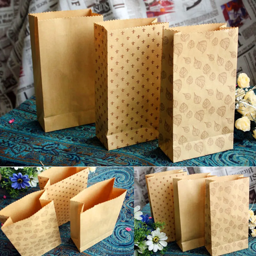 FENGRISE крафт-бумажный мешок для попкорна коробка хлеба подарочная упаковка пакеты