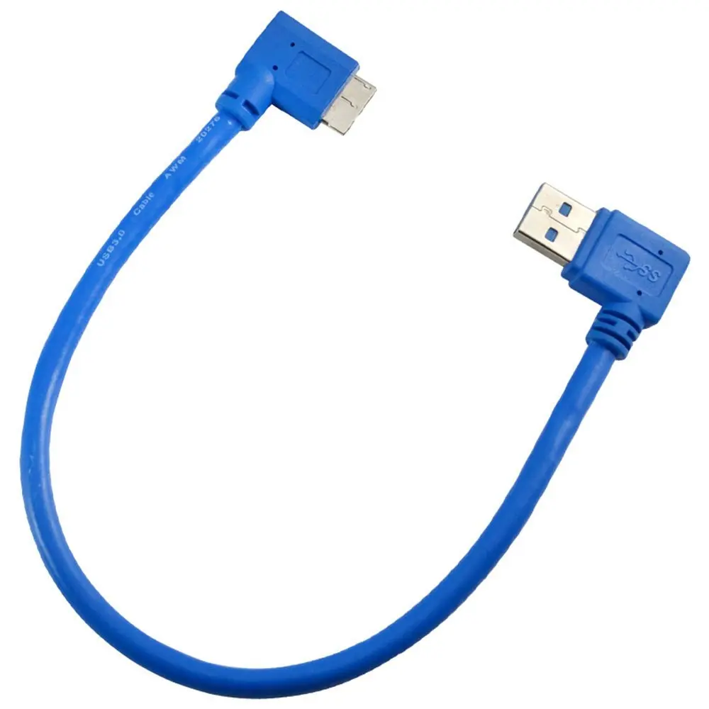 USB 3.0 Micro 90 градусов Угловые мужчин левый угол мужской короткий кабель Шнур 0.3 м для