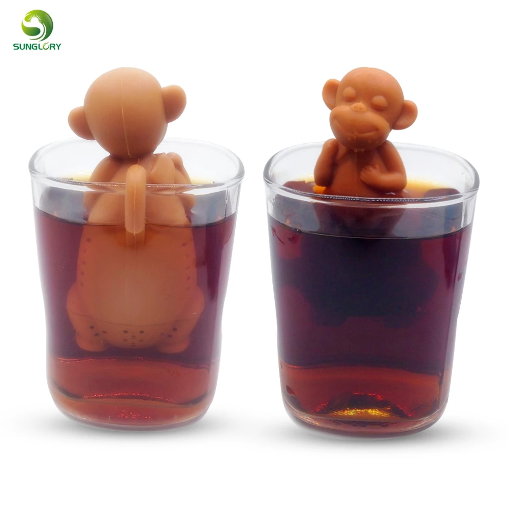 Новый силиконовый животный MonkeyTea фильтр для инфузионного чая Диффузор