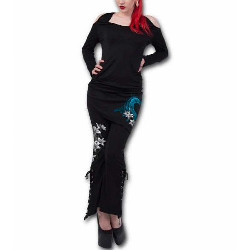 Большие размеры 5XL женские повседневные расклешенные брюки на шнуровке с высокой