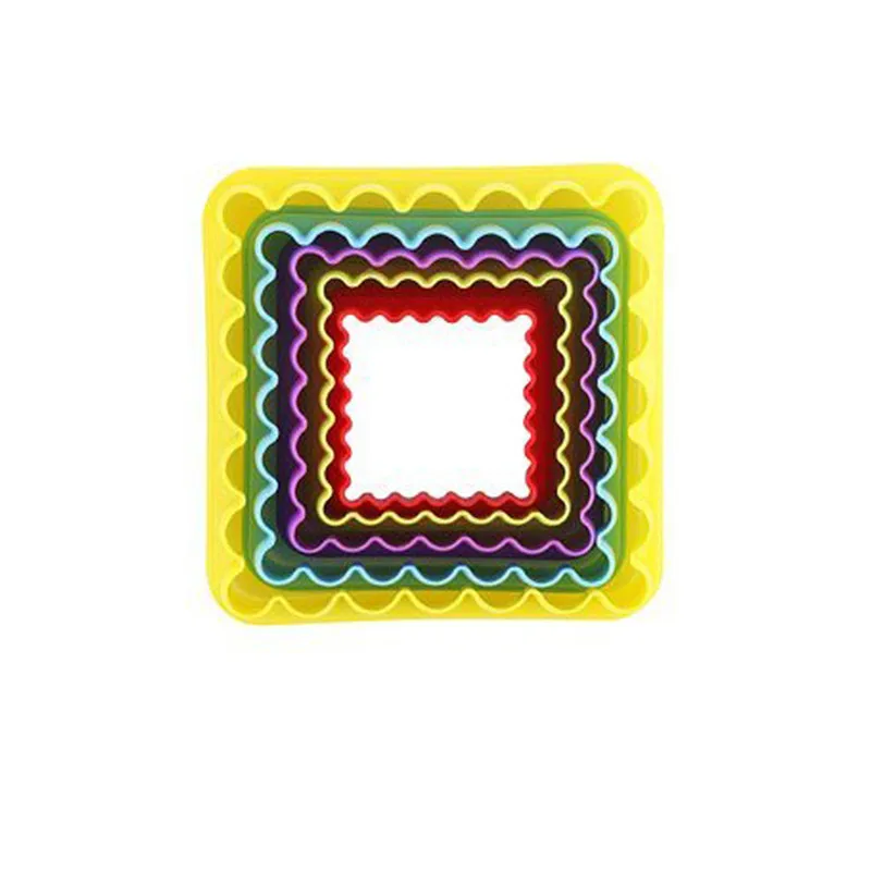 Square 5 шт./компл. DIY формочка для печенья прессформы Пластик печенье производитель пресс-форма для торта помадка для бисквита форма печенье торт выпечки инструменты - Цвет: Square