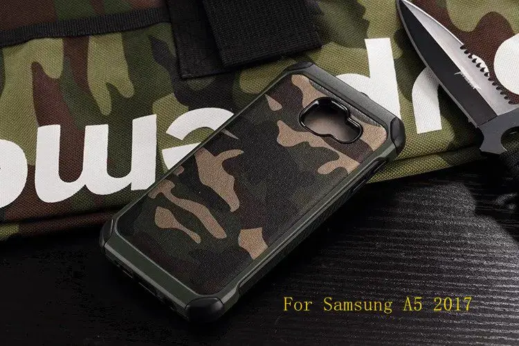 Для Samsung A5 2017 Армии Камо Камуфляж Шаблон PC + TPU Броня антидетонационные Защитный