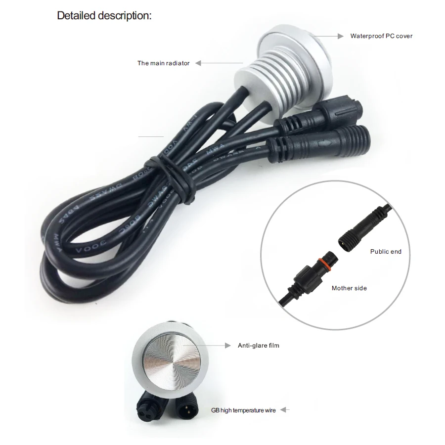 Встраиваемый потолочный Точечный светильник водонепроницаемый светодиодный