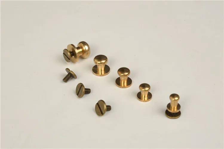Высококачественные заклепки из твердой латуни и кожи самодельные винты для