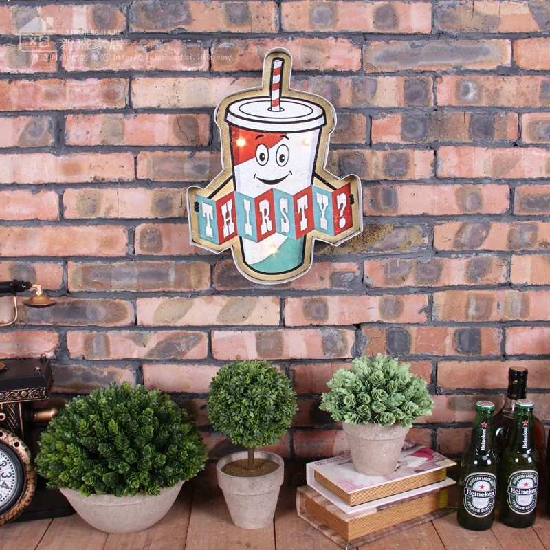 Винтажная светодиодная неоновая вывеска винтажный Декор для дома светлая