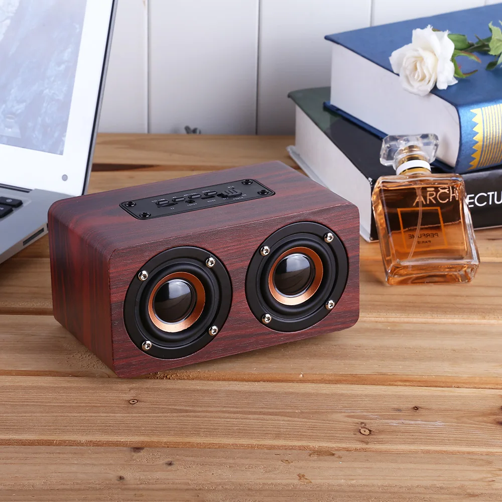 W5 Bluetooth динамик портативный беспроводной плеер деревянный дизайн HiFi аудио Suppor TF
