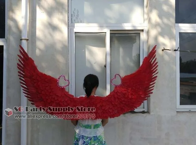New arrival Custom Red Devil/angel Feather Wings fashion show photoshoot Halloween props Wedding decorations EMS Free shipping | Дом и сад