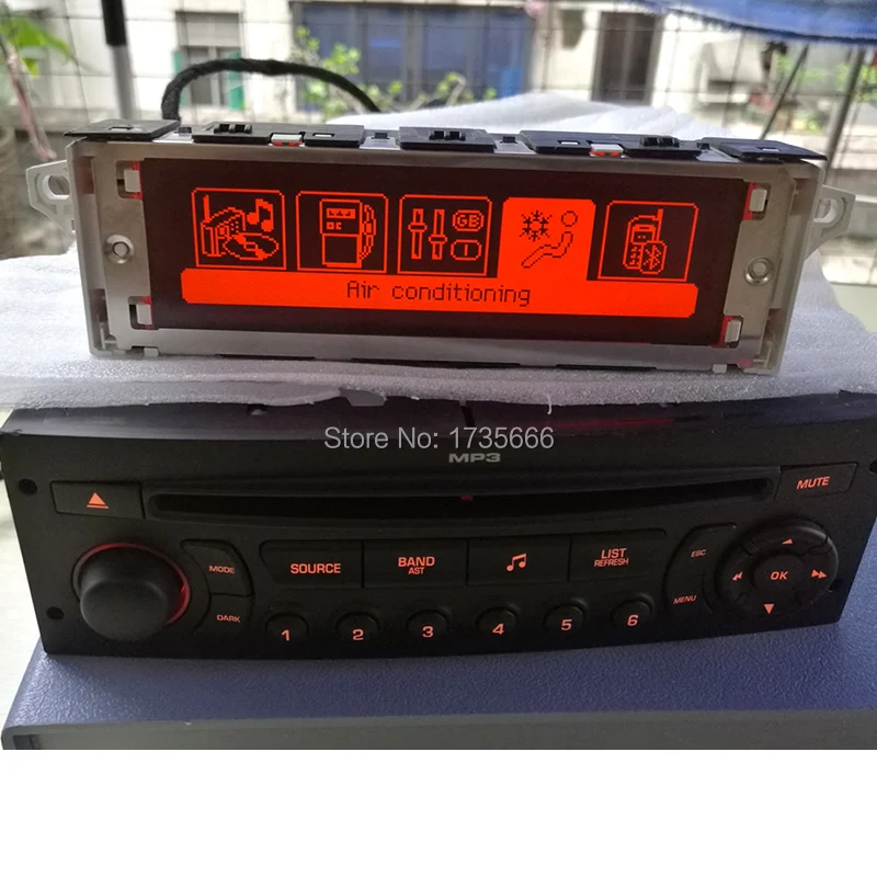 Экран с поддержкой USB и Bluetooth красный монитор радио ЖК дисплей