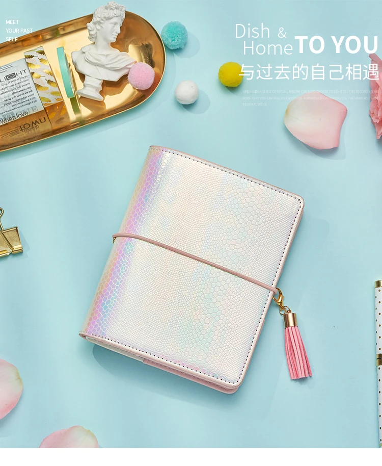 Dokibook Lovedoki A7 блокнот кавайный планировщик дневник школьный канцелярский Органайзер винтажный золотой розовый лазер