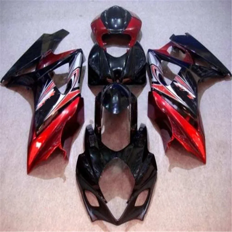 Для GSXR 1000 высокое качество 2007 GSXR1000 07 08 красный черный комплект обтекателей для