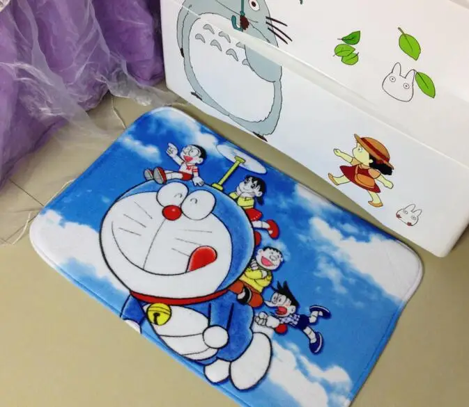 Бесплатная доставка маленький ковер Doraemon Мультяшные голубые коврики для спальни