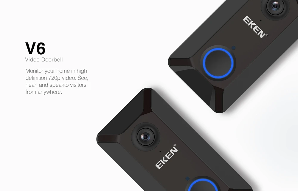 Eken V6 720P умный беспроводной wifi видео дверной звонок камера Облачное хранилище дверной звонок с внутренним звонком визуальный домофон ночное видение