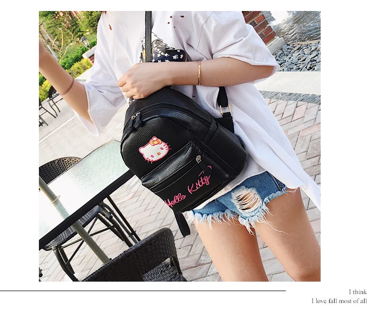 5%-10% кожаный мини-рюкзак hello kitty, милые сумки на плечо для девушек, повседневные женские рюкзаки из искусственной кожи, школьные сумки для девочек