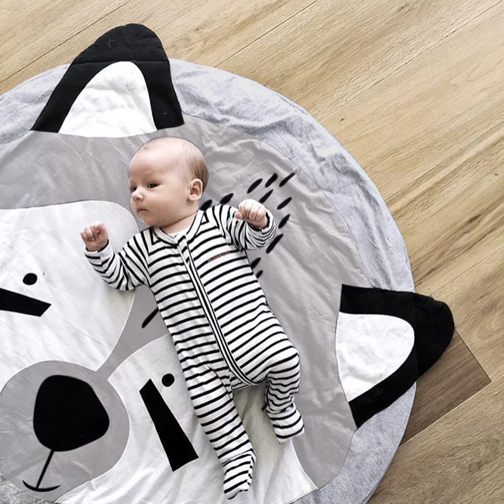 Мягкий хлопковый экологичный мультяшный детский игровой коврик для занятий в