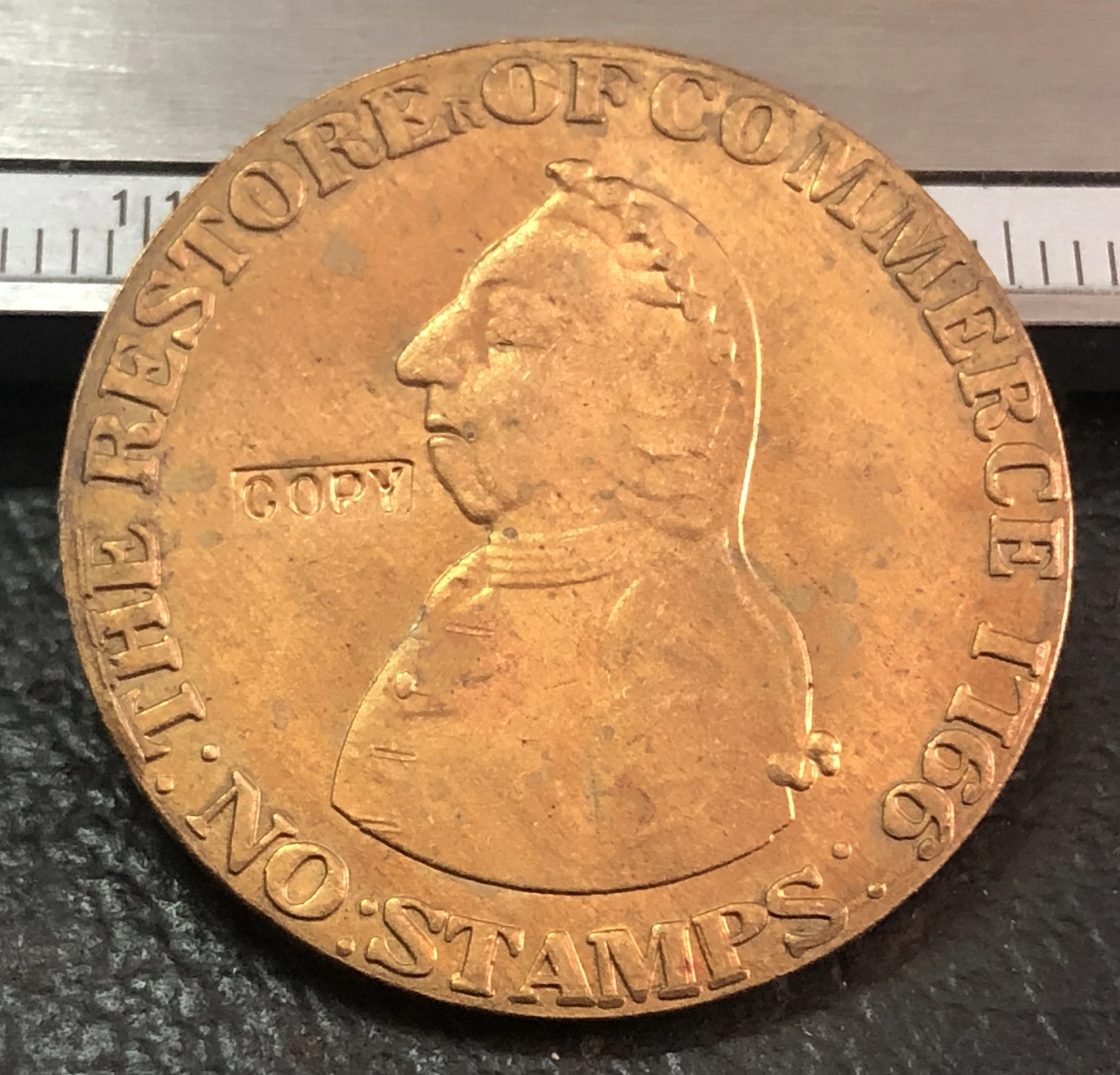 1766 Pitt Tokens колонологическая медная копия монеты|copy|copy coins |
