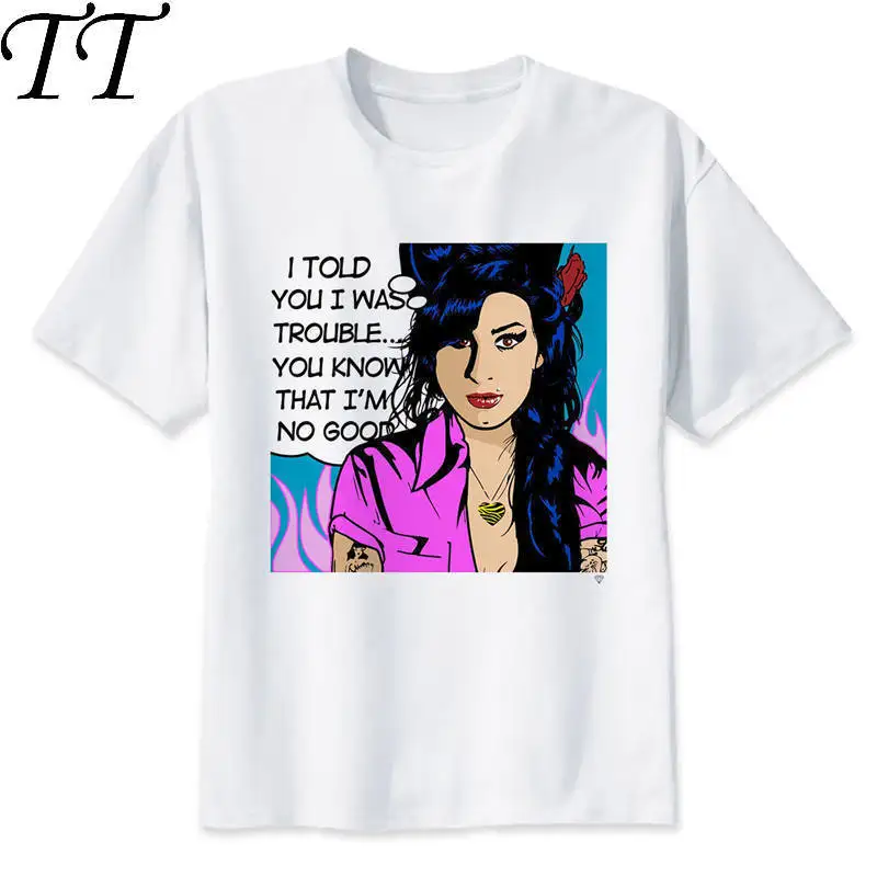 Футболка amy winehouse мужская футболка с аниме мужские топы топ одежда M8004|Мужские