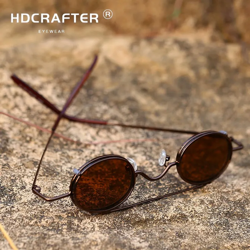 2019 металлические круглые Винтажные Солнцезащитные очки мужские зеркальные