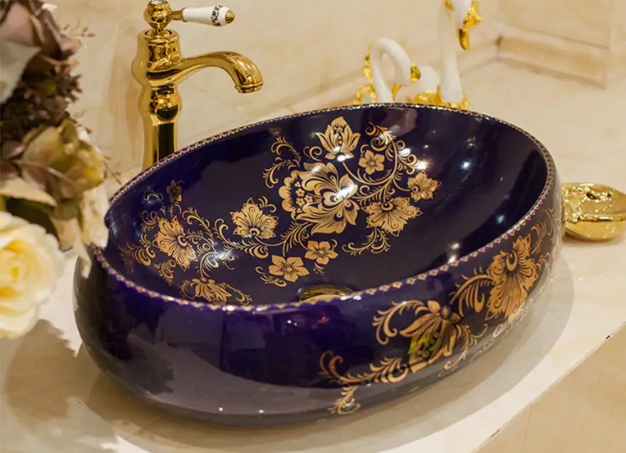 Фарфоровая гардеробная овальная раковина Lavabo столешница для ванной комнаты