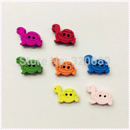 

400pcs mixed wood buttons DIY crafts 16x12mm Tortoise turtle cartoon wood button for scrapbooking cardmaking
