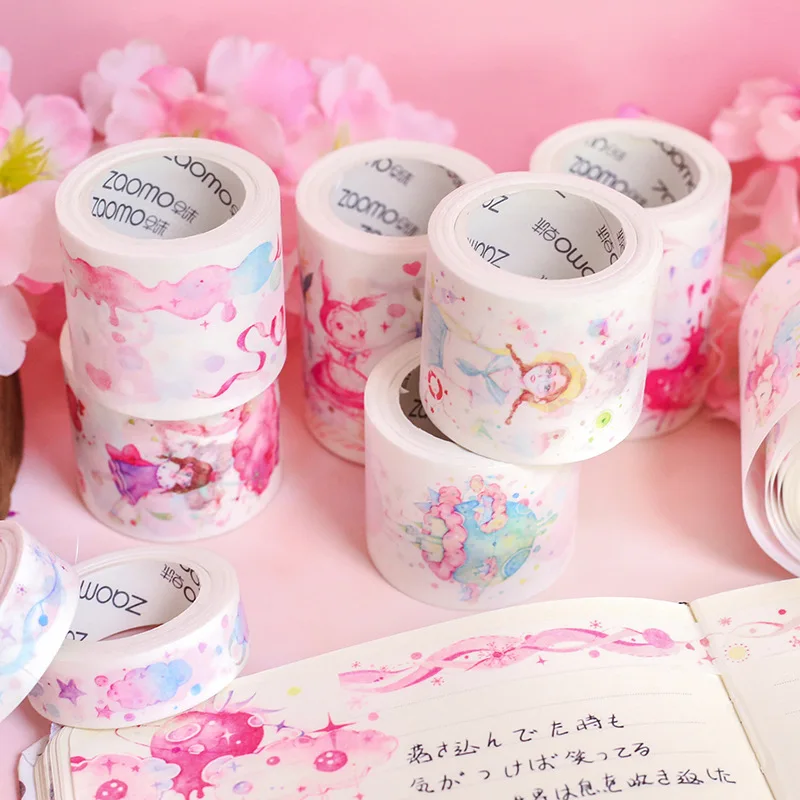 

Mohamm Washi Tape Japanese Stationery Kawaii Pink Masking Tape Cute Scrapbooking Girl Gift Decoration School&Office Supplies