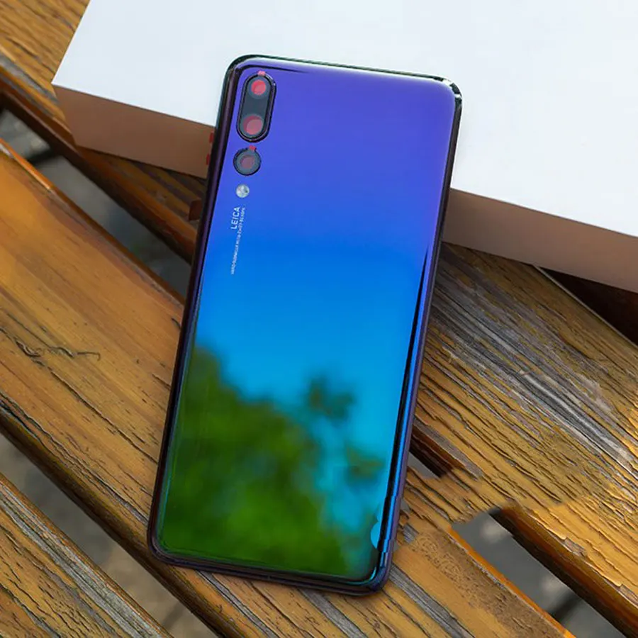 Purple Оригинальное стекло для huawei P20 PRO Задняя крышка батареи задняя дверь Корпус чехол стеклянная панель Замена+ объектив камеры+ клей - Цвет: Purple