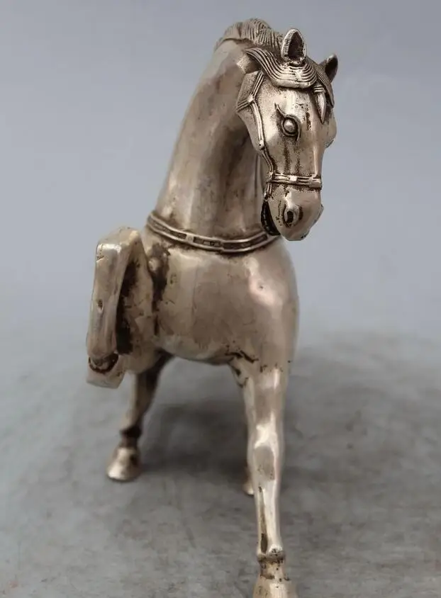 9&quot Chinese Silver Fengshui Zodiac Year Horse Dragon Running Successful Statue | Дом и сад