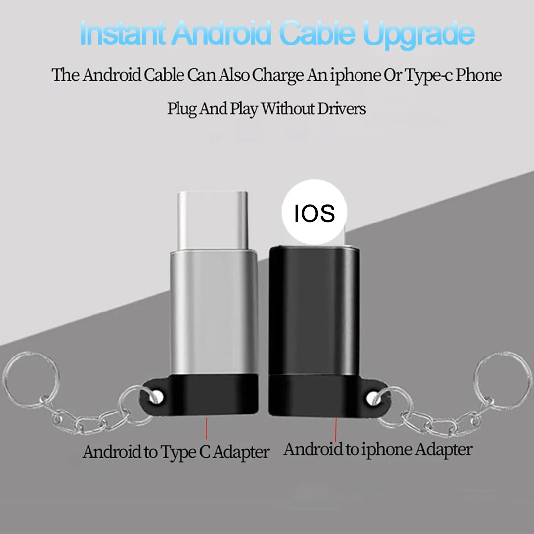 Адаптер для iphone Android Micro USB для освещения OTG Синхронизация данных зарядное устройство конвертер с брелок поддержка Новая система для iphone XS