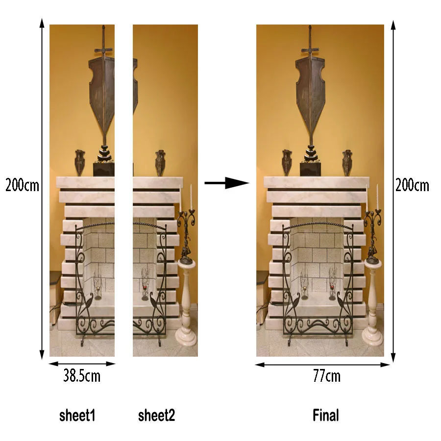 

3D наклейка на стену камин Sensual Bee