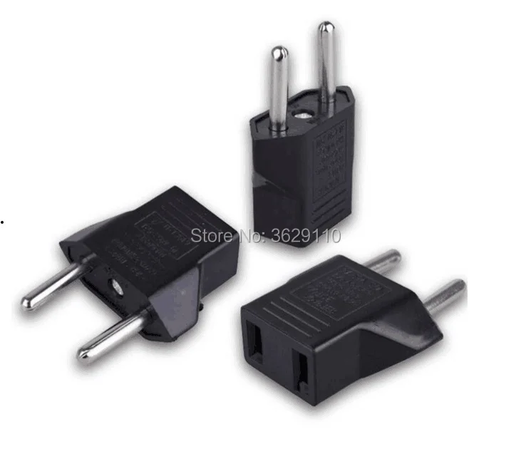 

US/EU to EU AU AC Power Plug Converter Adapter Adapter USA to European Black Plastic Travel charger Converter