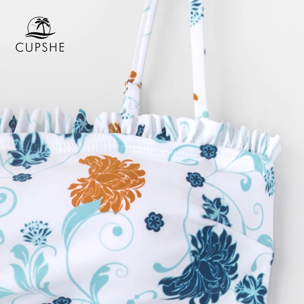 CUPSHE гофрированная лента женские комплекты бикини милые Двойка купальники 2019