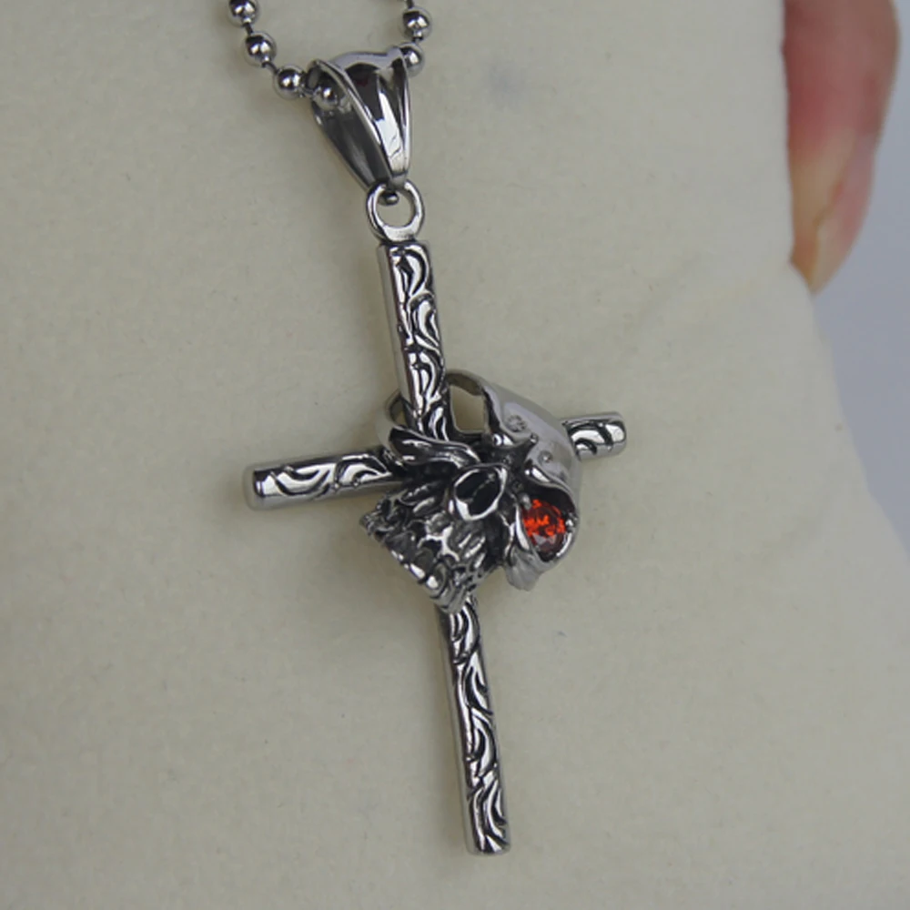 Крутые ожерелья и подвески из нержавеющей стали 316L с подвижным черепом
