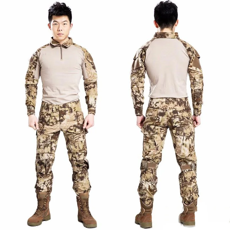 Brown Snake Армейская Тактическая Военная Униформа Airsoftsport лягушка Камуфляжный костюм США армейский боевой костюм BDU охотник и рыбалка рубашка и брюки - Цвет: Brown Snake