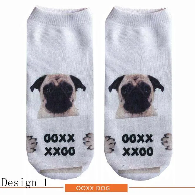 Носки по щиколотку с 3D принтом милой собаки милые эластичные короткие носки для