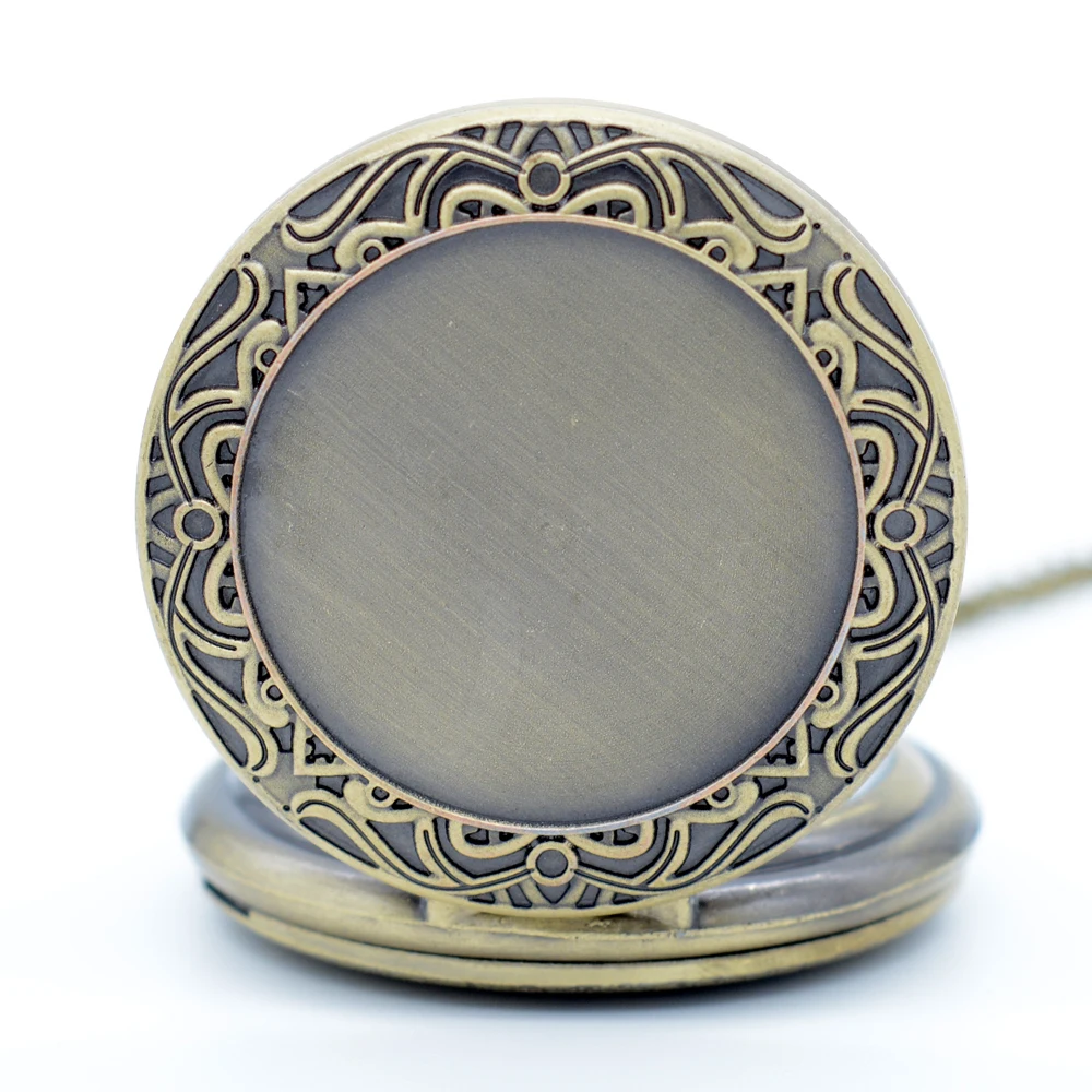 Новая мода Стиль Цветочный узор можно прикрепить фотографии кварцевые карманные