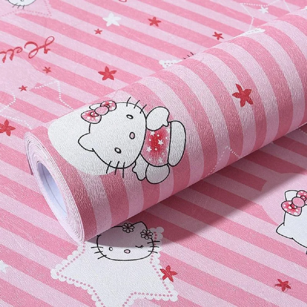 45 см X 1000 см HelloKitty, водонепроницаемые самоклеящиеся обои из ПВХ, настенные наклейки для гостиной, телевизора, стены, спальни, для детей, креативные
