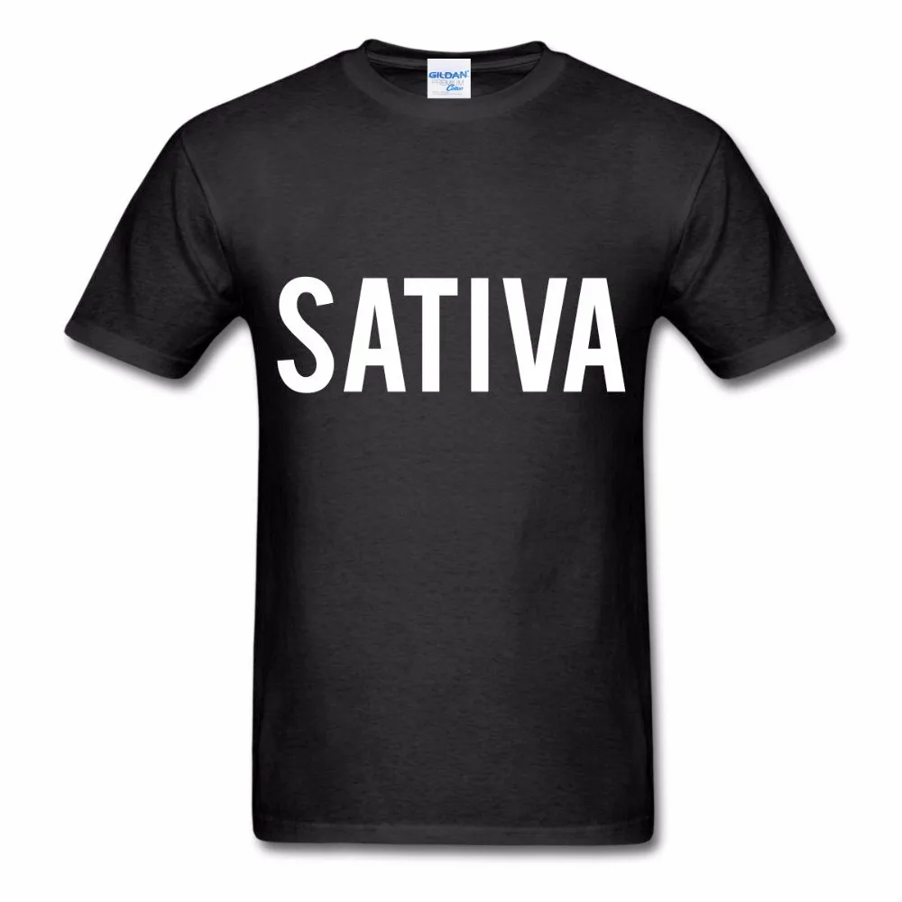 Бренд 2019 Летняя мода 100% хлопковая Классическая футболка Fashiony SATIVA слова Мужская с