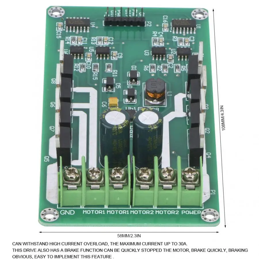 Плата модуля драйвера двойного двигателя 10 а DC IRF3205 MOSFET 3 36 в H образный чип Peak