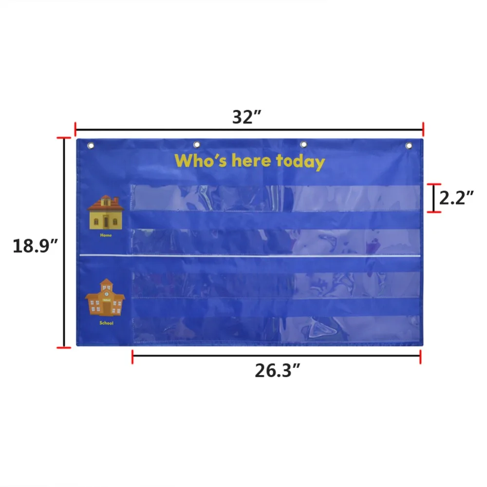Godery Who Is Here Today Attendance Chart Classroom Multiuse Pocket Chart With 36 Replacement Cards