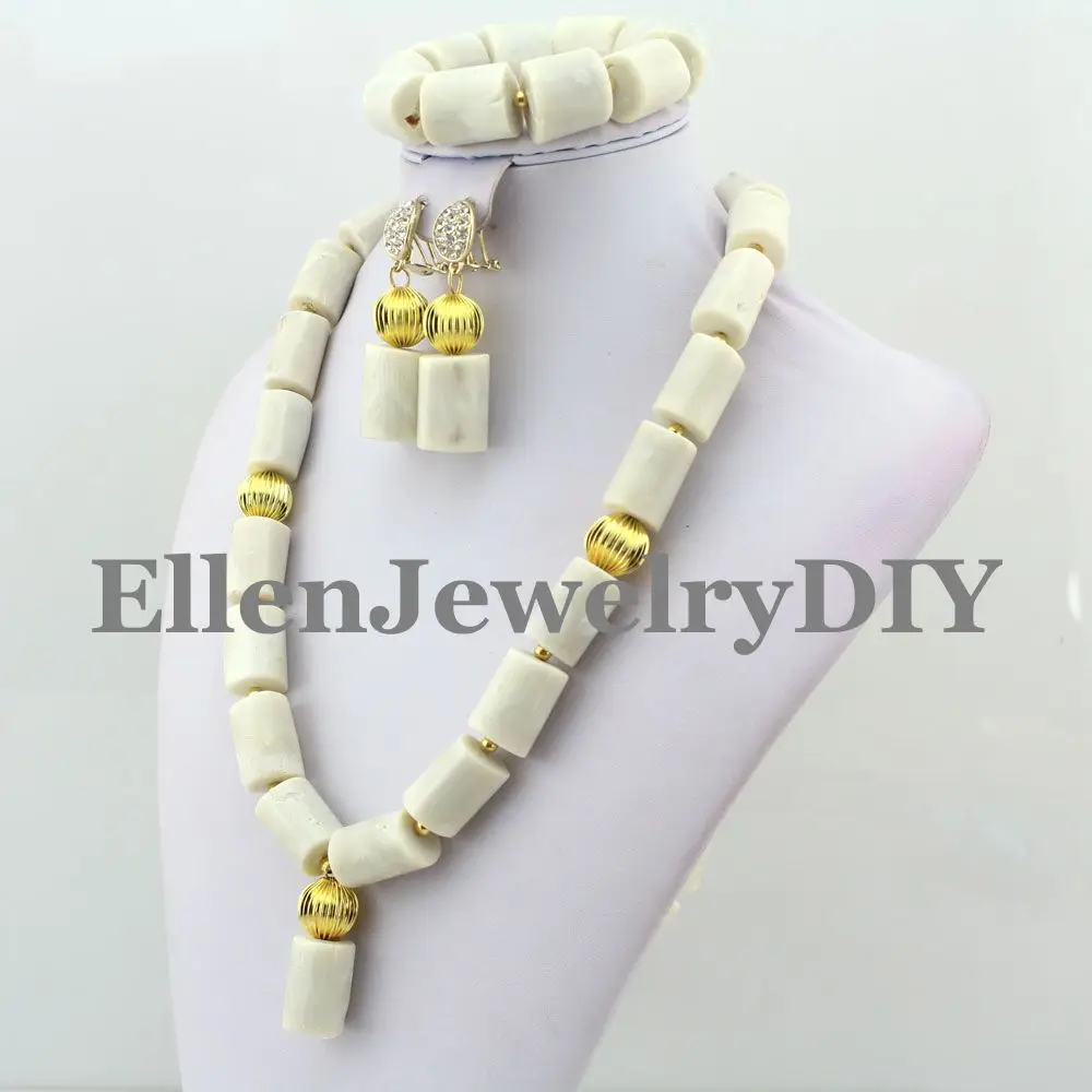 2019 модные нигерийские большие белые коралловые ювелирные наборы Коралловые бусы