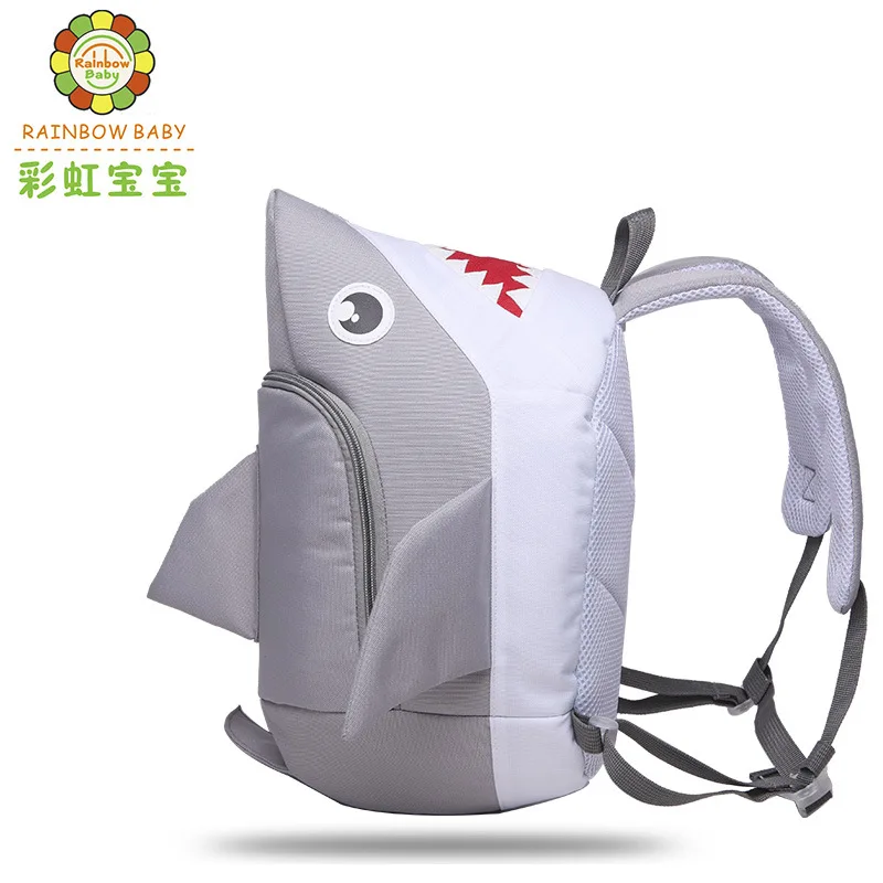 Радужный детский рюкзак с 3D акулой противопотеряшек для мальчиков и девочек от 2 до 8 лет, водонепроницаемый, мохила инфантиль