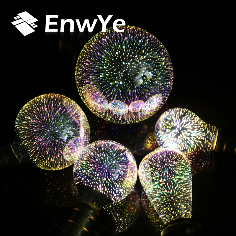 EnwYe светодиодный светильник лампы E27 3D светодиодные украшения 110 В 220 праздничные s