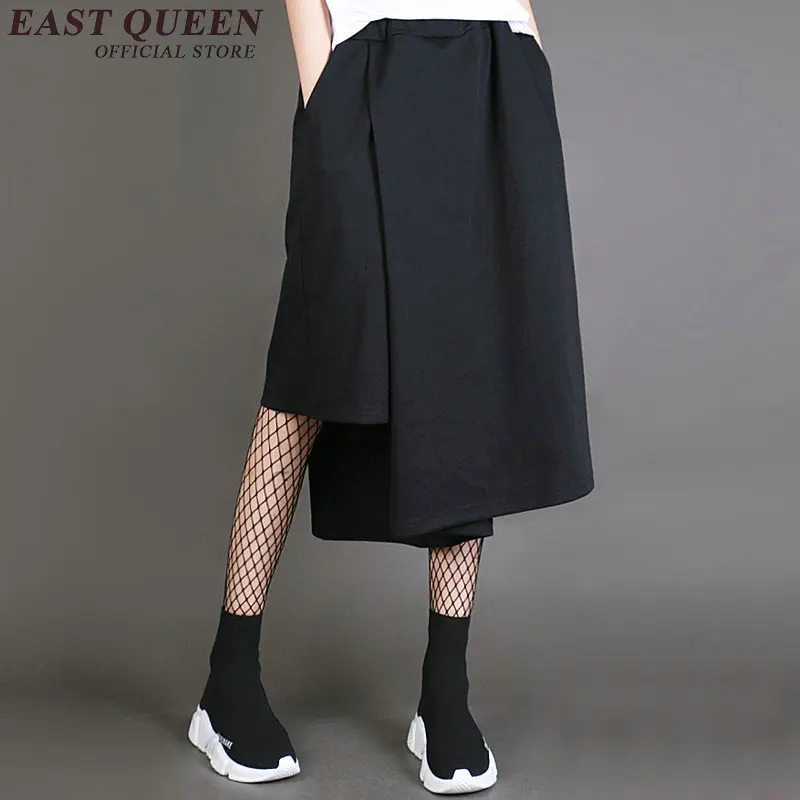 

asymmertric Palazzo culotttes femme wide leg pants women female loose baggy ladies elegant pants trousers AA2743