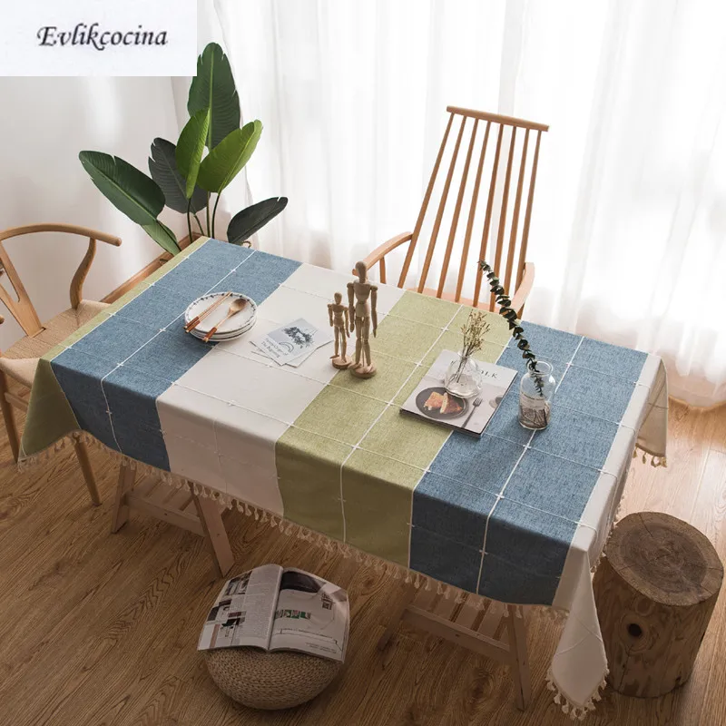 

Free Shipping Linen Cotton Tassel Tablecloth Home/Hotel/Dinner Table Cover Mantel De Mesa Multifunction Covered Cloth Nappe