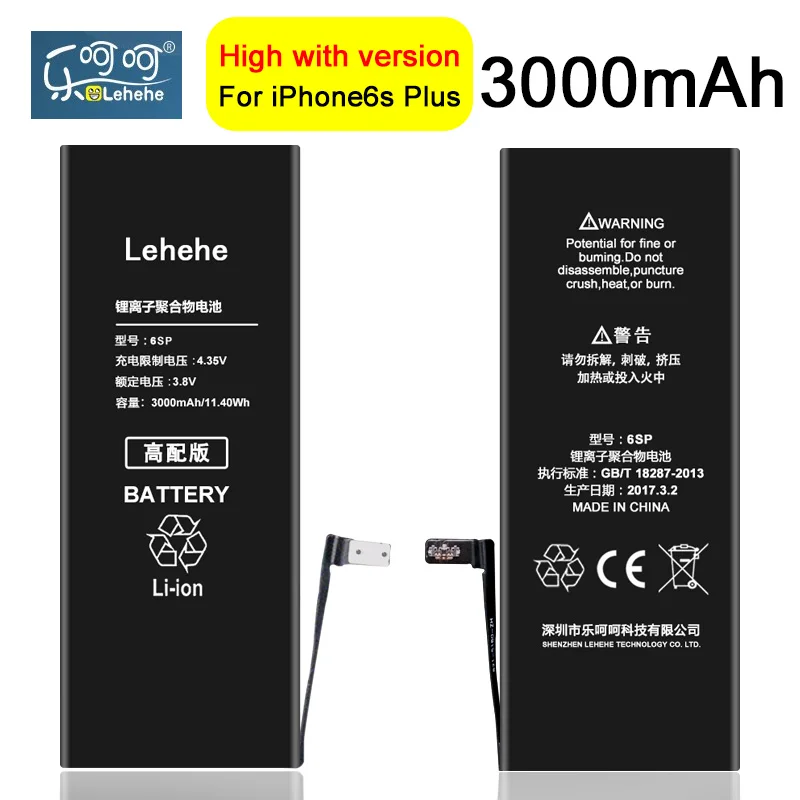 

Original LEHEHE Battery For iphone 6s plus 3000mAh New 100% High Quality 0 cycle Battery Replacement Free Tools Gifts